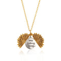 Ornament Sun Open Lettering Sunflower Alloy Necklaces