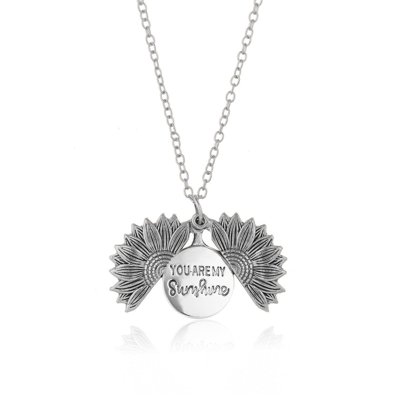Ornament Sun Open Lettering Sunflower Alloy Necklaces