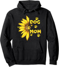 Sunflower Hoodie Dog Mom Paw Print Women's Gift Pullover Hoodie