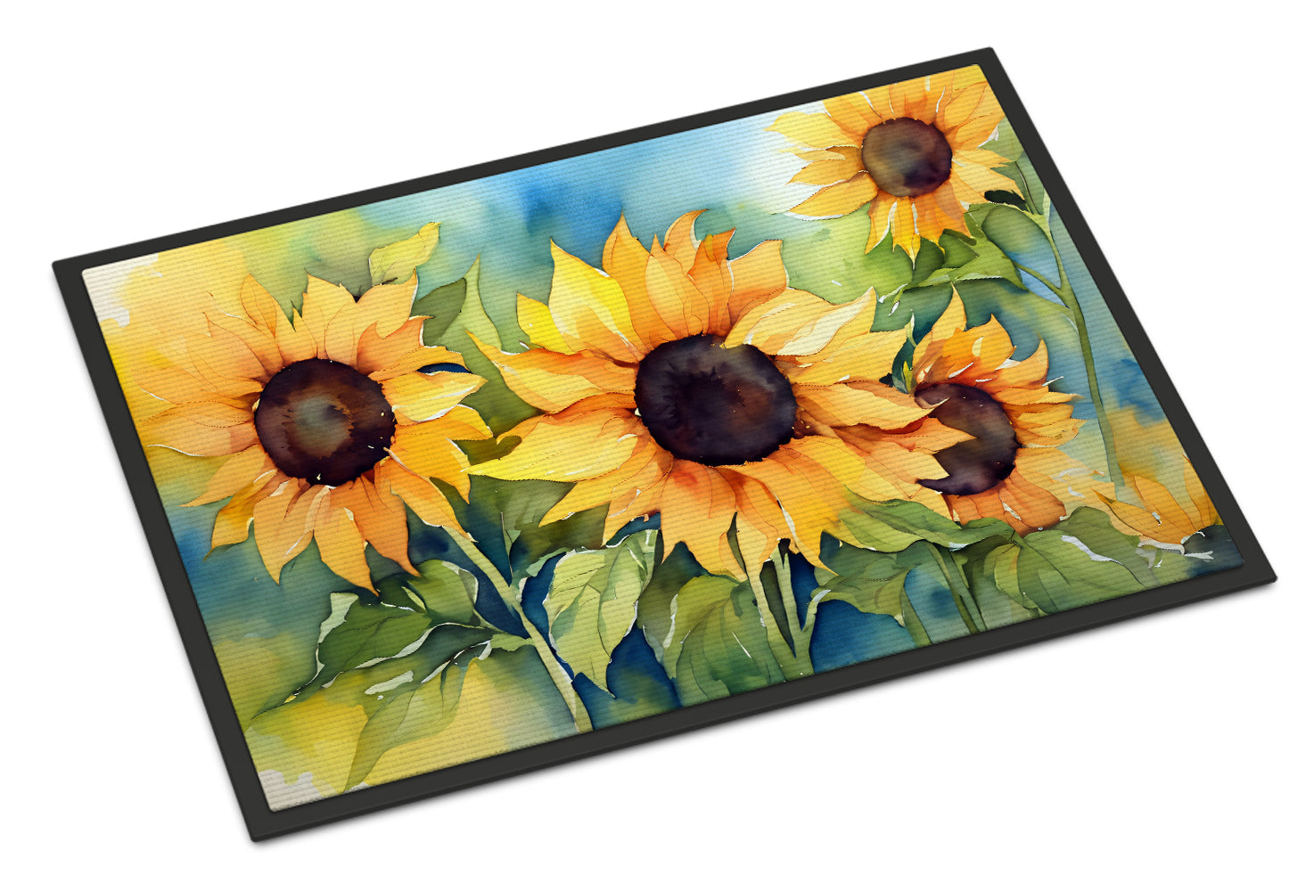Sunflowers in Watercolor Doormat -  18x27 Decorative Floor Mat – Indoor/Outdoor Rug DAC1611MAT