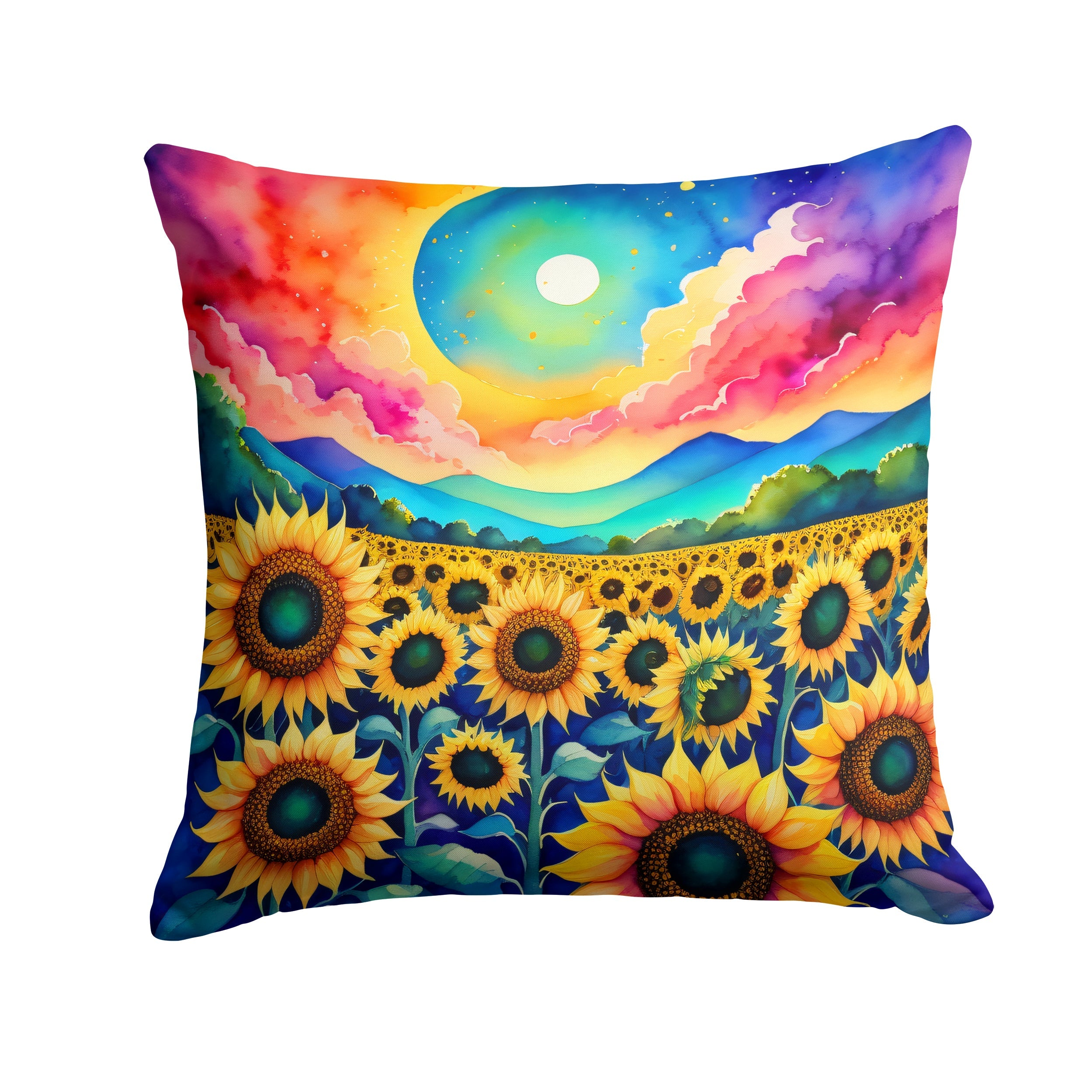Colorful Sunflowers Fabric Decorative Pillow DAC1993PW1818