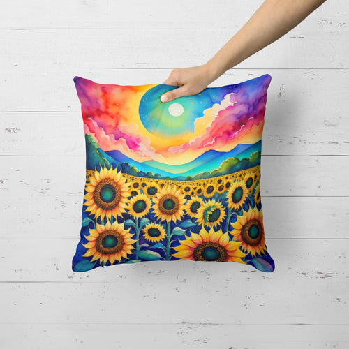 Colorful Sunflowers Fabric Decorative Pillow DAC1993PW1818