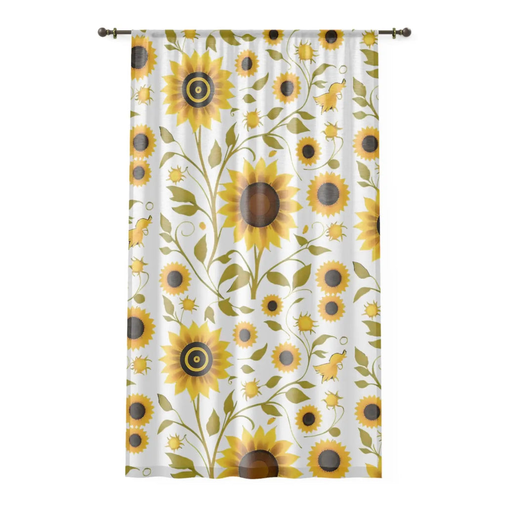 Vibrant Large Sunflowers Window Curtain - 50x84 Polyester - Dipaliz